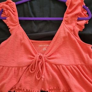 American Eagle Coral Crop Top